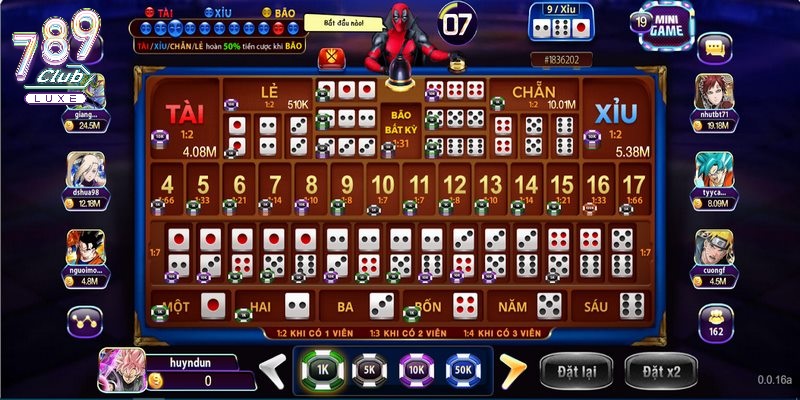 Cách chơi cược Tài Xỉu Sicbo 789Club rất dễ hiểu tại cổng game